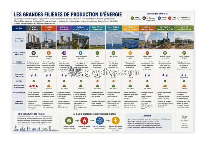 Les grandes filières de production d'énergie - gryphea.org